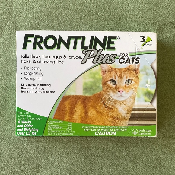 FRONTLINE Plus Flea & Tick for Cats (Over 1.5 lb), 3 Doses - Picture 1 of 13